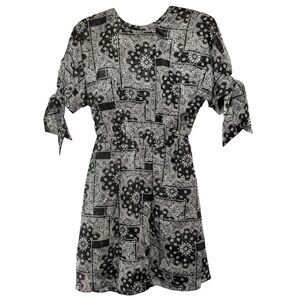 The Kooples Black & White Lightweight Bandana Print Mini Dress NWT